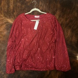 Maroon Sequined Top